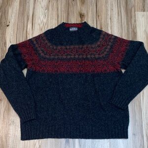 WOOOLRICH RARE Vintage Western Patterned 100% Wool Knit Sweater Mens Sz XL